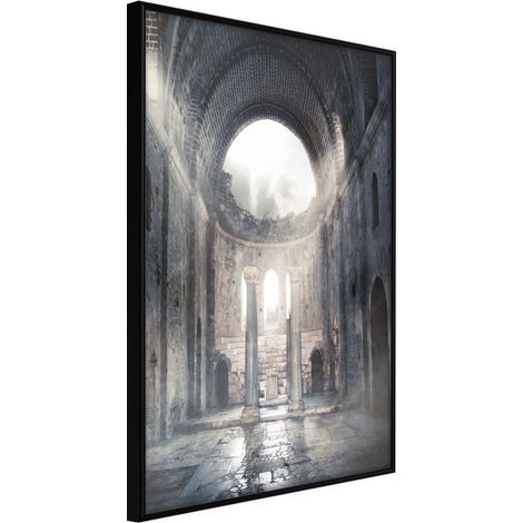 Affiche Murale Encadrée "Ruins of a Cathedral" 40 x 60 cm Noir