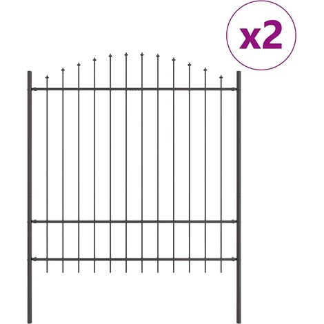 Maison Exclusive - Gartenzaun 2 pcs Grau 170 x 215 cm Pulverbesch
