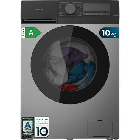 Cecotec – Lave-linge à chargement frontal 9 kg – 1400 tr/min – Classe A-10% – Moteur Inverter Plus – 16 programmes – SteamMax – Fonction Silence (1/3)