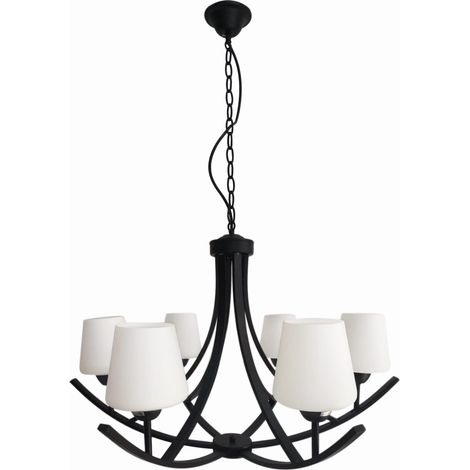 Lampadario Londyn Candellux 6 luci E27 nero/bianco (1/3)
