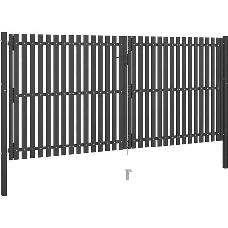 Maison Exclusive - Gartentor aus Stahl 400 x 175 cm Anthrazit (1/5)