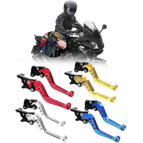 Poignées de frein et d'embrayage universelles pour moto CNC, compatibles avec la modification de motos (1 paire), en alliage jaune. (1/5)