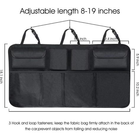 Organisateur de Coffre - Filet 8 Poches avec Sangle Réglable - Pour Voiture - 1 Pièce (1/5)