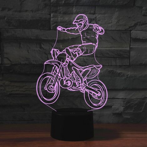 Veilleuse LED 3D, couleur noire, alimentée par USB, commande tactile, pour chambre, table de chevet, salon et ambiance cosy.-AquaForge (1/3)