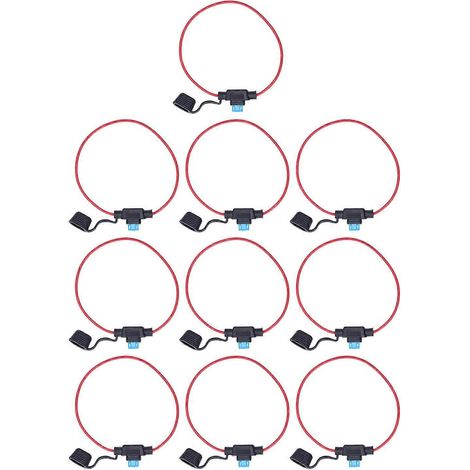 20-teiliges Set Inline-Sicherungshalter, 18 AWG, wasserdicht, mit Flachsicherung 15 A