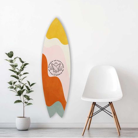 Planche de surf décorative Summer Adventures California (1/4)