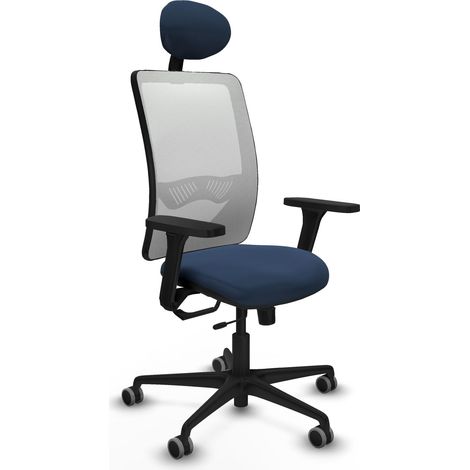 Chaise de bureau piqueras y crespo Zulema bleu marine simili cuir (1/2)