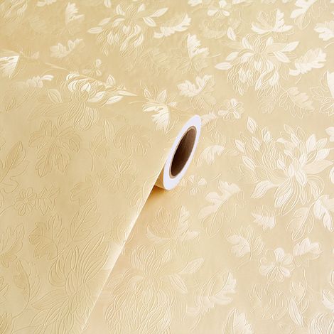 Papier Peint Autocollant 3D Damassé Style Européen Pour Mur Et Meuble Rouleau 61cm X 500cm (1/5)