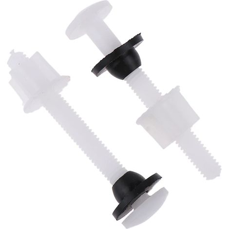 (Taille unique) Nouveau · Kit de réparation de charnières de siège de toilette en plastique (2 pièces) + vis de fixation + rondelles. Convient pour les accessoires de salle de bain. (1/5)