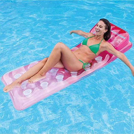 TRADE SHOP - Materassino Isola Gonfiabile Con Buchi In Pvc Mare Piscina 188 X 71 Cm 3 Colori - (1/5)