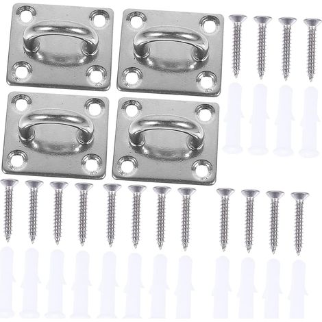 4 crochets balançoire inox pour hamac avec vis et plafond (1/5)