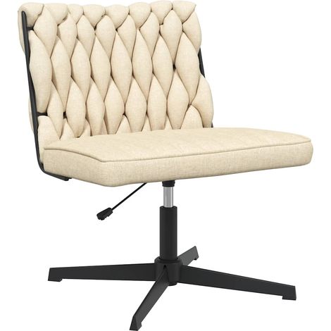 Chaise pivotante de bureau,Fauteuil de bureau, Chaise Gaming Crème Tissu CFW65071 (1/5)