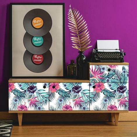 Sticker meuble tropical Papeete 40 x 60 cm (1/5)