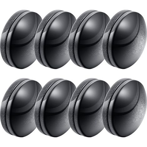 (Noir, lot de 8) Pompons magnétiques pour rideaux de douche : aimants sans couture, recouverts d’une couche de plastique épais, pour une fixation optimale contre le vent. Conviennent également aux ri