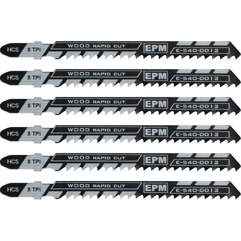 Lama per seghetto alternativo 74 mm 8 TPI per legno T111C, 5 pezzi - E-540-0012 (1/3)