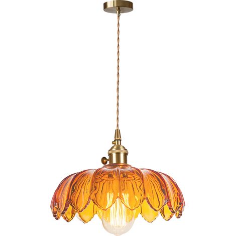 Plafonnier D'Intérieur Vintage Suspension Luminaire En Verre Lustre Rétro Moderne Marron