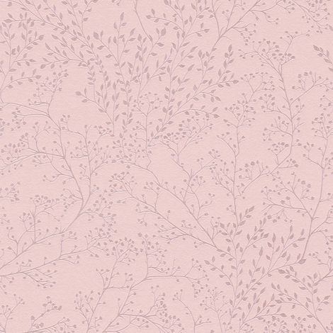 Papier peint fleuri rose chambre Tapisserie rose feuille pour chambre Papiers peints intissés motif feuille pour couloir (1/4)
