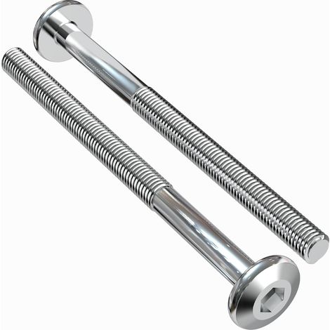 35 Pièces Tete de Vis Boulon Galvanisé M6x60 Vis Tete Plate Allen Six Pans Creux Entièrement Filetées Boulons Acier Meubles Cylindrique pour Meubles Lits Bébé D'enfants Chaises (1/5)