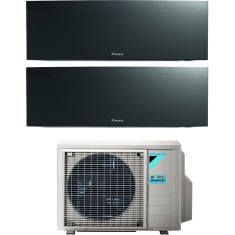 Daikin Bluevolution Dual Split Inverter Klimagerät Serie EMURA BLACK III 9+12 mit 2MXM40A R-32 Wi-Fi Integrated 9000+12000 Farbe Schwarz Italienische Garantie