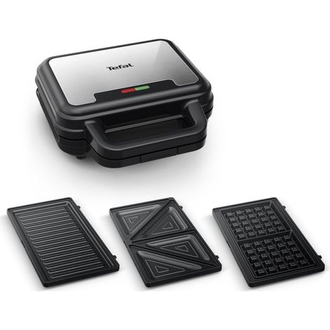 Tefal Ultra Compact SW383D10 - Appareil à sandwichs/gaufres panini en acier inoxydable - AquaForge
