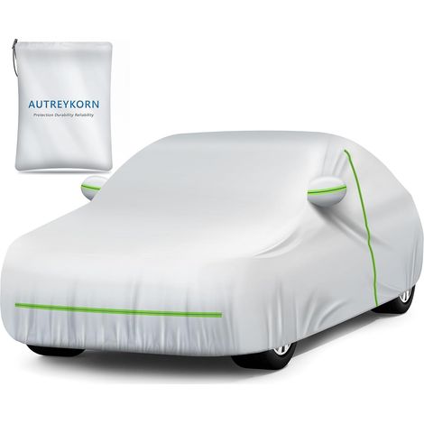 Car Cover Outdoor Waterproof Anti-UV, Windproof, Dustproof with Side Zip, Car Cover 450 x 190 x 160 cm, Silver (Compact SUV) (1/5)