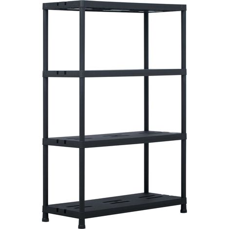 Estantería de almacenamiento negro 220 kg 90 x 40 x 138 cm plástico 020000637 (1/5)