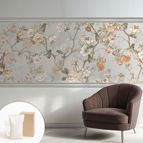 Papier peint intissé mural pour salon chambre à coucher tendance et originale - Colle incluse gratuite Motif romantique 250x104 cm (1/5)