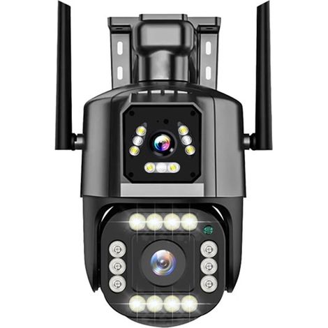Caméra IP 4G/Wi-FI 4MP 4K, Double Objectif, Double écran, Moniteur réseau, Maison Intelligente, caméras de vidéosurveillance PTZ extérieures, Protection de sécurité(4G Camera No Card) (1/5)