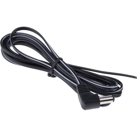 Câble d'alimentation, Noir, Câble à fiche mâle 2,1 mm, 12 V / 1 A, 1.8m ( Prix pour 1 ) (1/3)