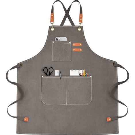 Tablier de Jardinage en Toile Noire avec Poches – Résistant aux Taches, Style Rustique (1/5)