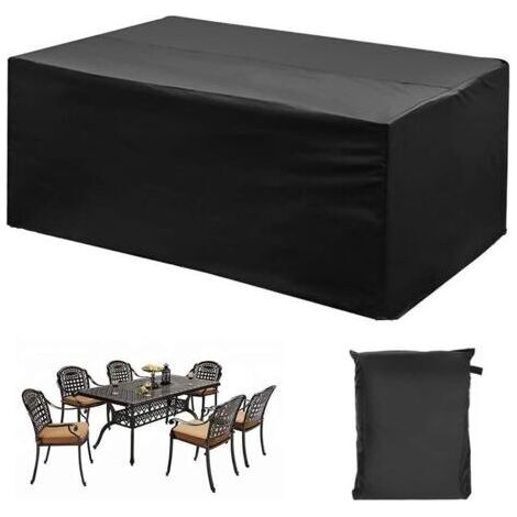 Housse de mobilier de jardin (200 x 160 x 70 cm), housse de table carrée en tissu Oxford 210D (1/5)