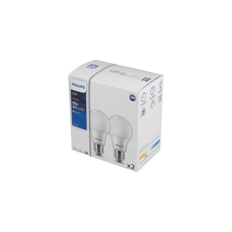 Bombilla LED Philips E27 8W blanco cálido 2 uds.