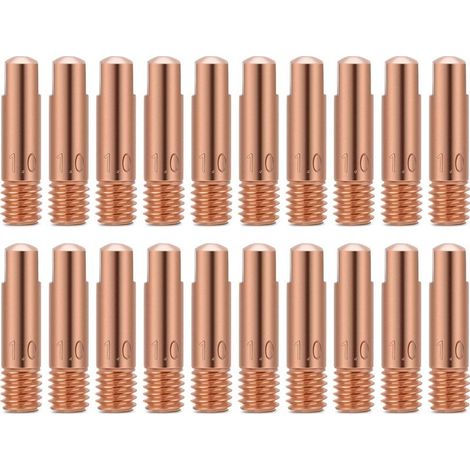 Embouts de contact de soudage Embout de contact en cuivre de 20 pièces pour les consommables de torche de soudage 15AK MIG / MAG (1.0) (1/5)