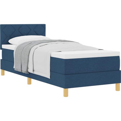 Maison Exclusive - Letto a molle con cuscino con testiera Blu 80 x 200 cm Tessuto