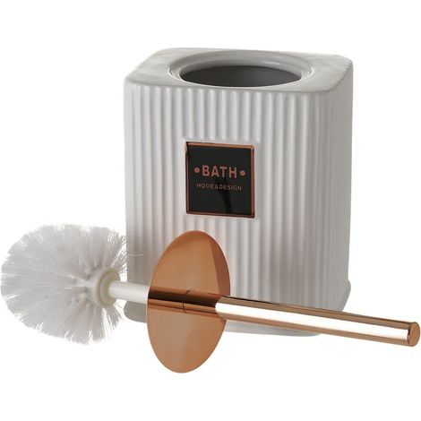 Brosse WC céramique blanc et cuivre Bath (1/5)