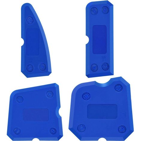 4 Pièces Ensemble d'Outils de Calfeutrage en Silicone Kit Lisseurs de Joints pour Coulis d'Étanchéité Silicone Finition de Cachetage(Bleu) (1/5)