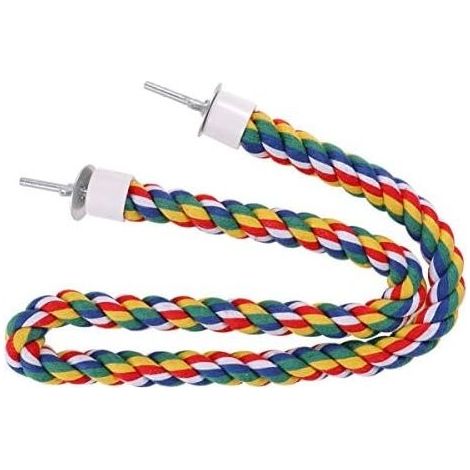40x2x40cm Bird Rope Perch - Comfortable Bird Cage Perches Natural Cotton Rope for Parrots Elastic Rope for Bird Perch Chew Toy for Parrots (1/5)