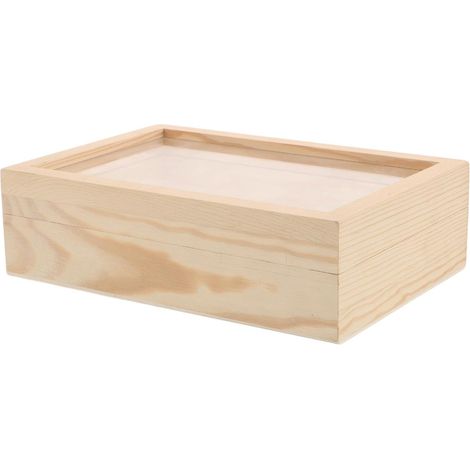 Cadre D'insectes et Rangement Multifonctionnel Beige avec Verre en Bois de Pin Boîte Minimaliste pour Exposition Idéale pour et Affichage de Souvenirs (1/5)