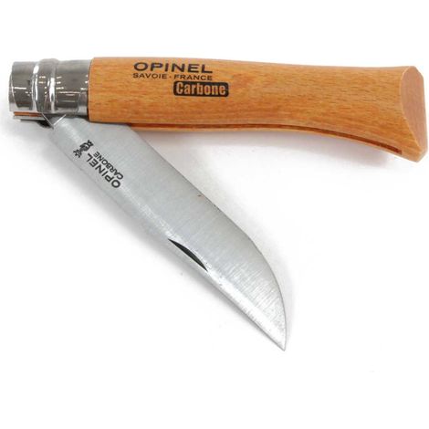 Couteau de poche brun – Lame en acier inoxydable – Pour coupe précise et nette – Conception ergonomique pour usage professionnel – Opinel