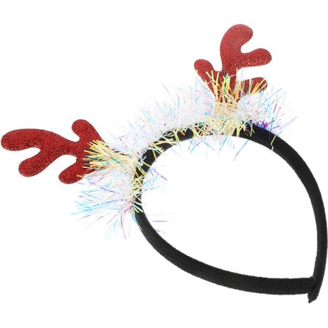 Bandeau en Bois De Cerf Décorations Bois De Cerf Bandeaux en Peluche De Vache Ramure Accessoires De Noël pour Femmes Gear à Tête De Éponge (1/5)