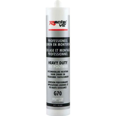 Colle mastic ms polymère surpuissante g70 - Contenance : 290 mL - Couleur : Blanc - RECTAVIT