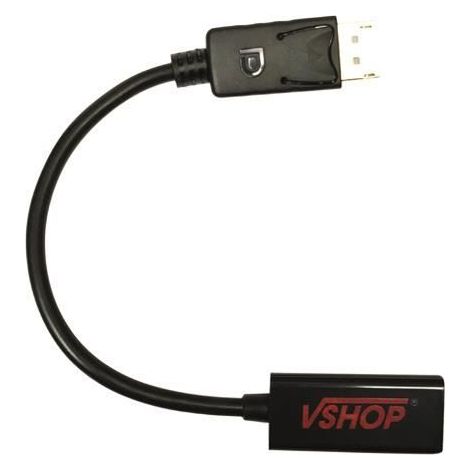 Adaptateur Display Port vers HDMI - VSHOP - Noir - Résolution 1920x1200 - Support audio - Mâle vers Femelle (1/2)