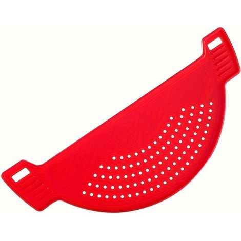 Égouttoir - Silicone - Pliable - Avec Pare-Éclaboussures - Double Poignée Pour Évier Et Casserole - 1 Pièce (1/5)
