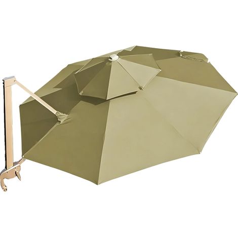Copertura parasole di ricambio, impermeabile, facile da installare, color kaki chiaro, 3M rotonda singola superiore (1/2)