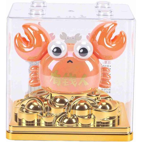 Figurine de crabe solaire à balancement automatique porte-bonheur, décoration pour la maison, le bureau ou la voiture, orange (1/5)