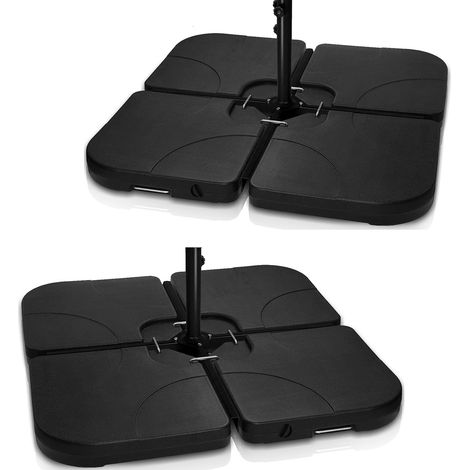 SWANEW Parasol Pieci di 4 lastre di parasole piene di 60 litri d'acqua o 80 kg di sabbia con manico per terrazza cortile giardino (1/5)