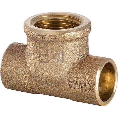 TEE FILETTATO FEMMINA IN BRONZO A SALDARE Ø18 x 1/2" x Ø18