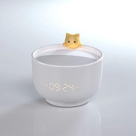 Réveil chat mignon pour enfants, réveil pour chambre à coucher, horloge de décoration de chambre Kawaii pour filles, réveil Hello Kitty avec chargeur USB, pour un réveil en douceur, blanc