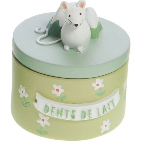 Petite boîte en résine à dents de lait verte anis (1/3)