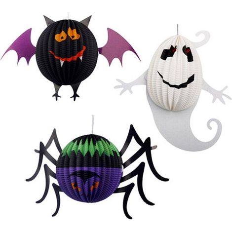 Halloween 3D Geister-Kürbis-Hexe Hängedekoration Spukhausdekoration (1/5)